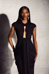 Hermosa Keyhole Ruched Maxi Dress